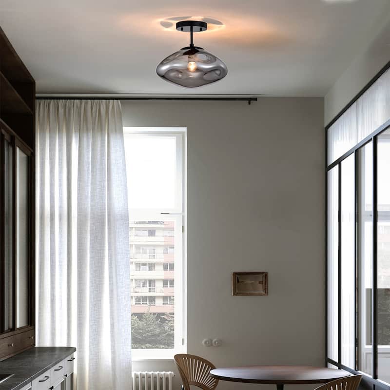 Einar Moulded Glass Shade Semi-Flushmount Ceiling Lamp