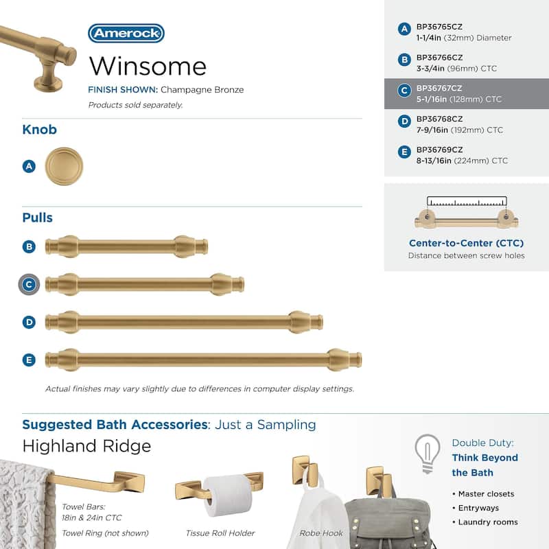 Amerock Winsome Kitchen Cabinet Pull