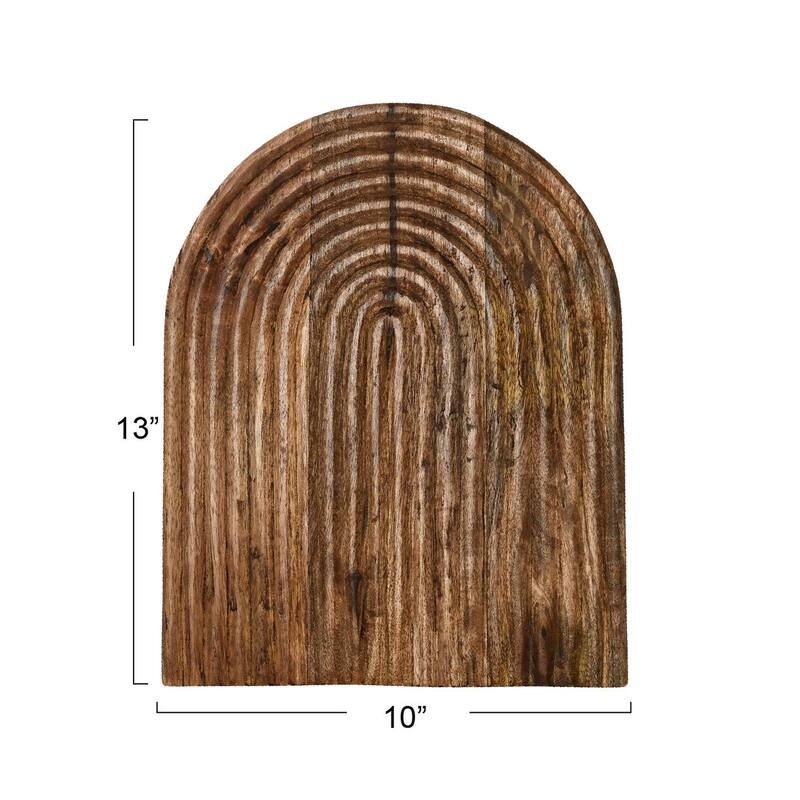 Carved Arch Mango Wood Serving Board - 12.5"L x 10.0"W x 2.0"H