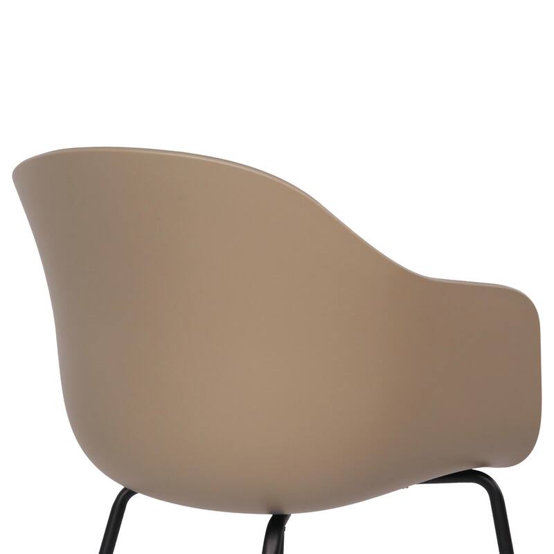 Furnish Theory Curve-K ML Indoor/Outdoor Dining Armchairs Arm Chairs w Polypropylene Shell & Powder-Coated Steel Legs (Set of 2)