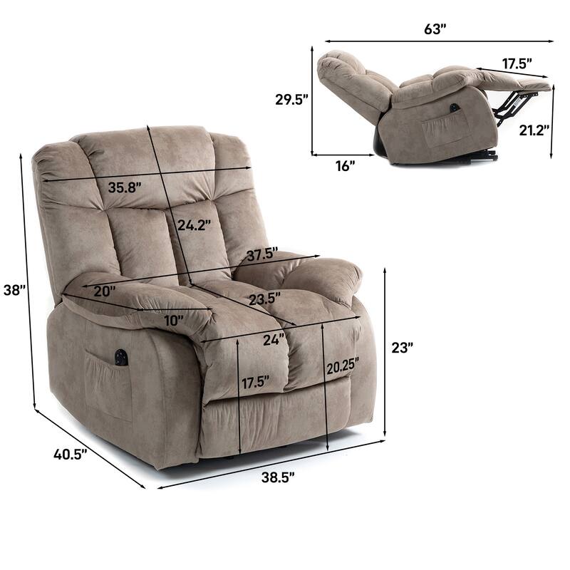 Power Lift Recliner Chair for Elderly，Heavy Duty Recliner w/Safety Motion Mechanism and Comfortable Upholstery
