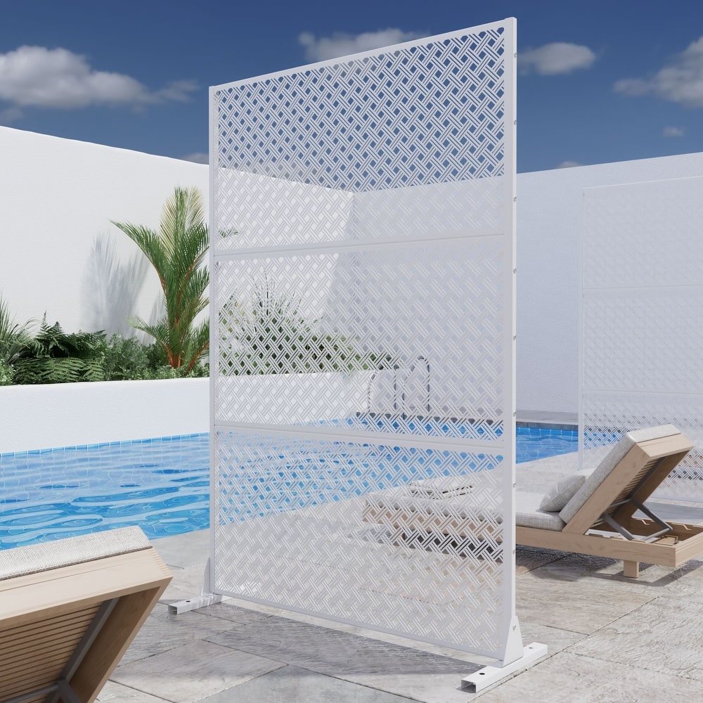 Outdoor Privacy Screen Metal Privacy Screen Panel Free Standing - 72*47
