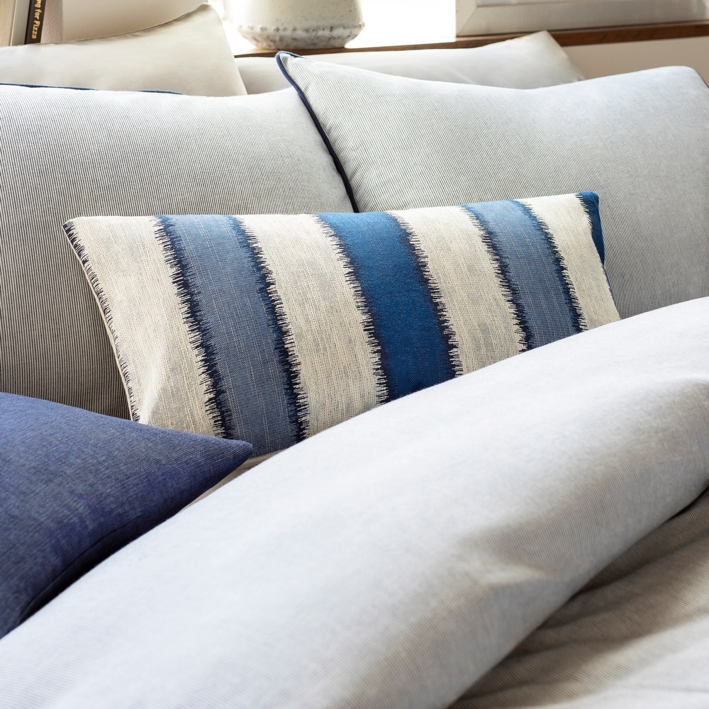 Navy Throw Pillows With Inserts Included Velvet Striped - Temu