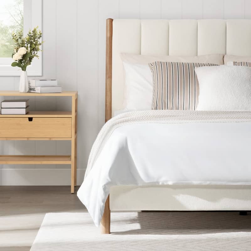 Spruce & Spring Camila Upholstered Platform Bed Frame with Headboard