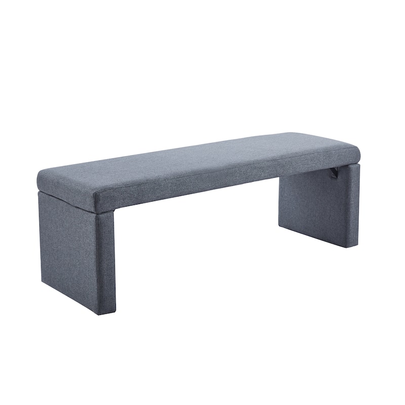 Porthos Home Cyril Fabric Upholstered Accent Bench - Grey