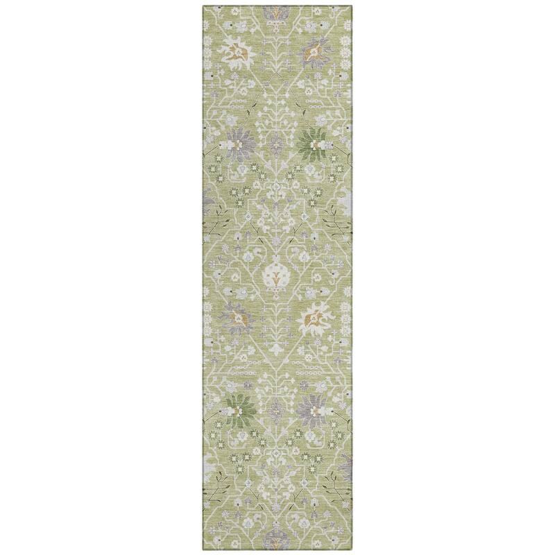 Machine Washable Indoor/ Outdoor Global Traditional Chantille Rug