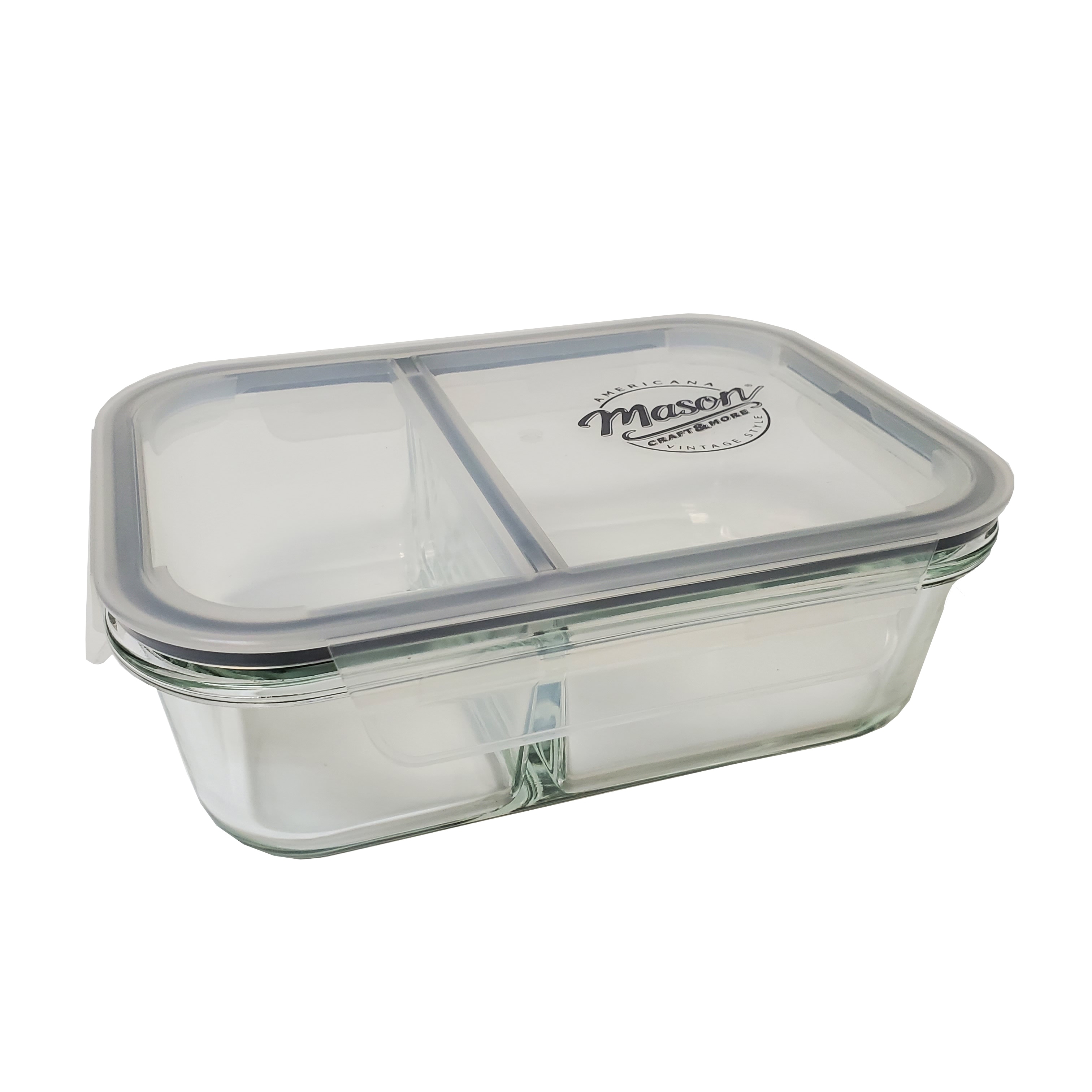 Mason Craft & More 33oz Rectangular 2.5 Section Glass Food Storage with  Gray Gasket - Set of 6 - On Sale - Bed Bath & Beyond - 32417876