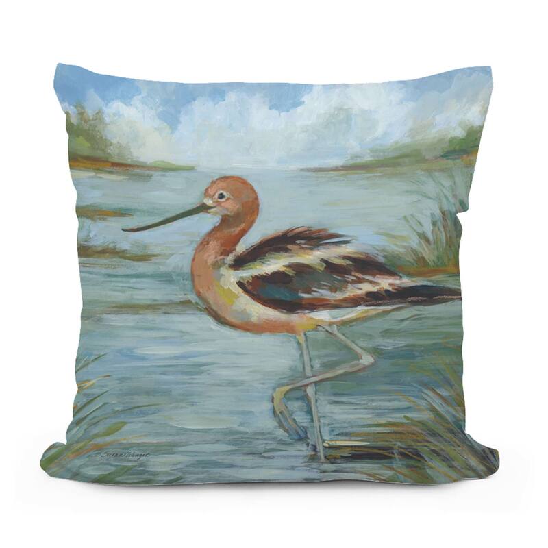 Magnolia Casual Outdoor Pillow Avocet Bird in Water 18x18
