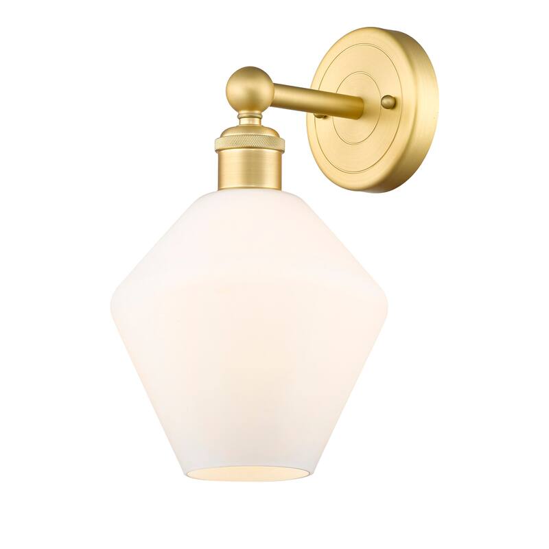 Innovations Lighting 616-1W-14-8 Cindyrella Sconce Cindyrella 14" Tall - Satin Gold / Cased Matte White