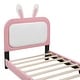preview thumbnail 7 of 6, Twin Upholstered Rabbit Princess Bed with Headboard & Footboard - Fun Design