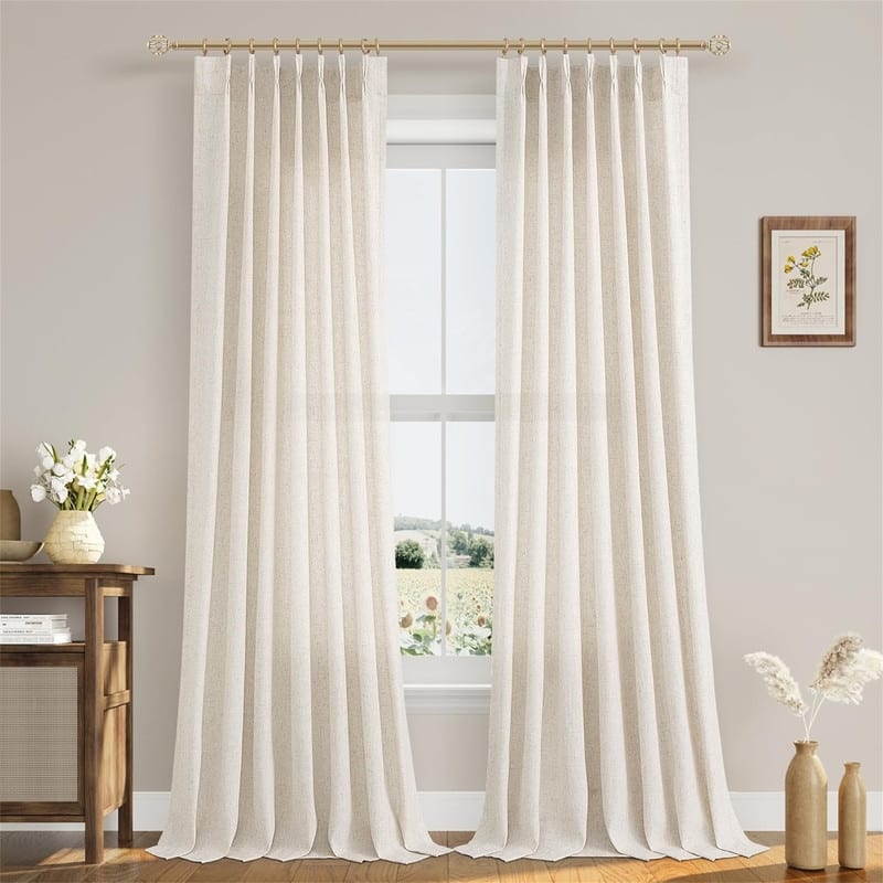 Natural Pinch Pleat 102" Boho
