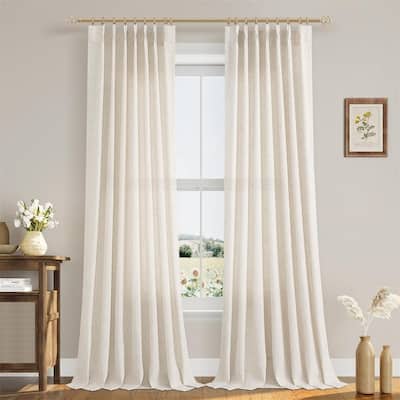 Natural Pinch Pleat 102" Boho