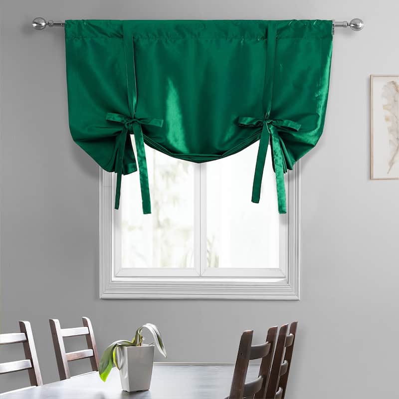 Exclusive Fabrics Faux Silk Taffeta Tie-Up Window Shade (1 Panel)