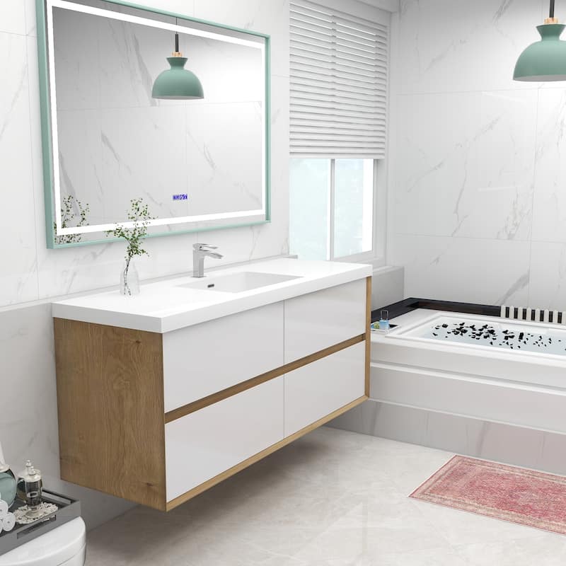 Selina 60" Wall Mounted Vanity with Single Sink - 60