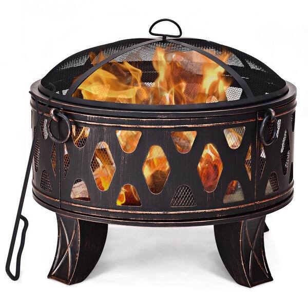 Shop Costway 28 Outdoor Fire Pit Bbq Portable Camping Firepit