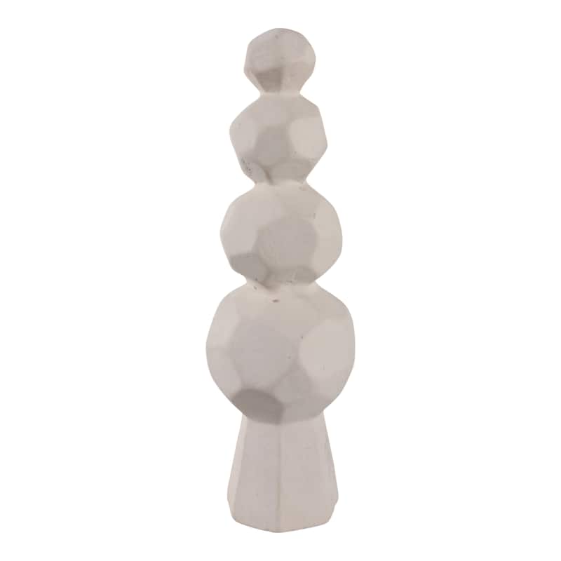 Pottery and Paper Mache Modern Geometric Sculpture with Stacked Design