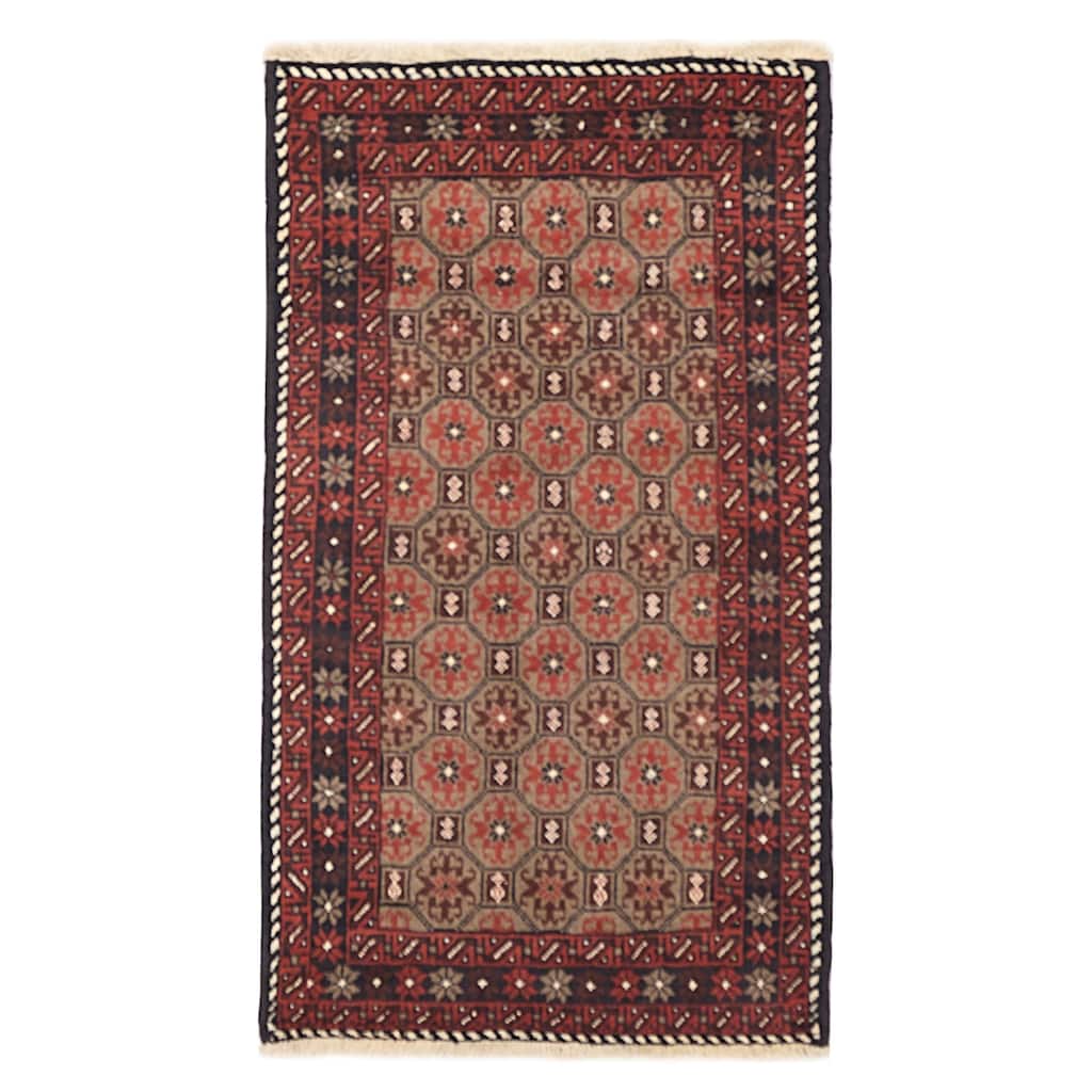 ECARPETGALLERY Hand-knotted Baluch Tan Wool Rug - 3'1 x 5'7