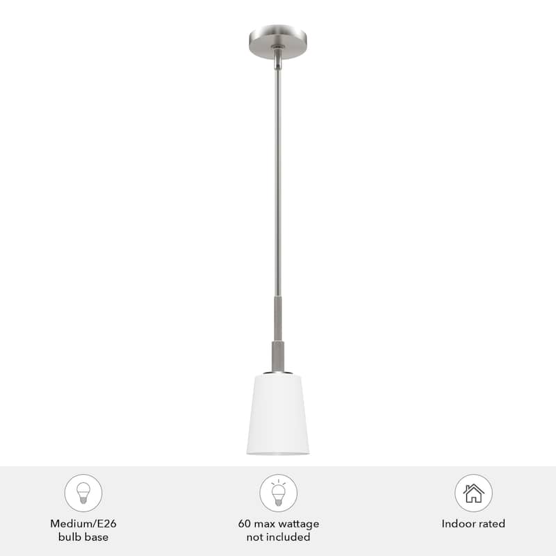 Hunter Nolita 1 Light Pendant, Kitchen Island, Dining Room, Contemporary, White Glass Shade