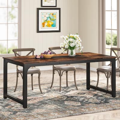 79 Inches Rectangular Modern Dining Table for 6-8 - 78.74" L x 39.37" W x 30.31"H