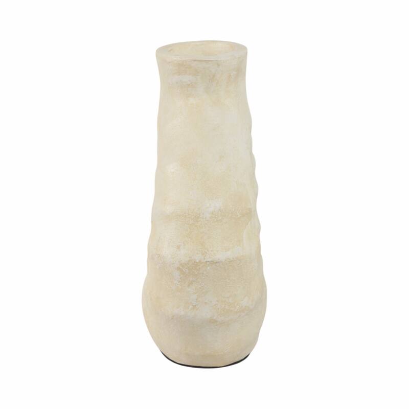 Pottery Terracotta Vase Modern Open Ring Design and Textured Surface