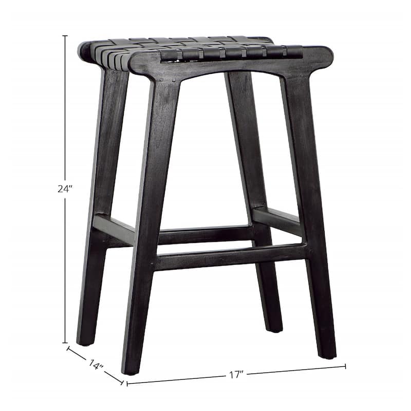David 24" Tall Backless Counter Stool, Black