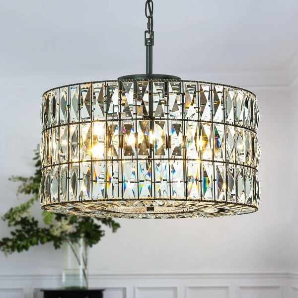 Farmhouse chandelier with crystals top