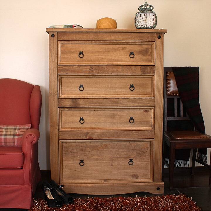 Wood Dresser 4 Drawers Chest Corona | Furniture Dash