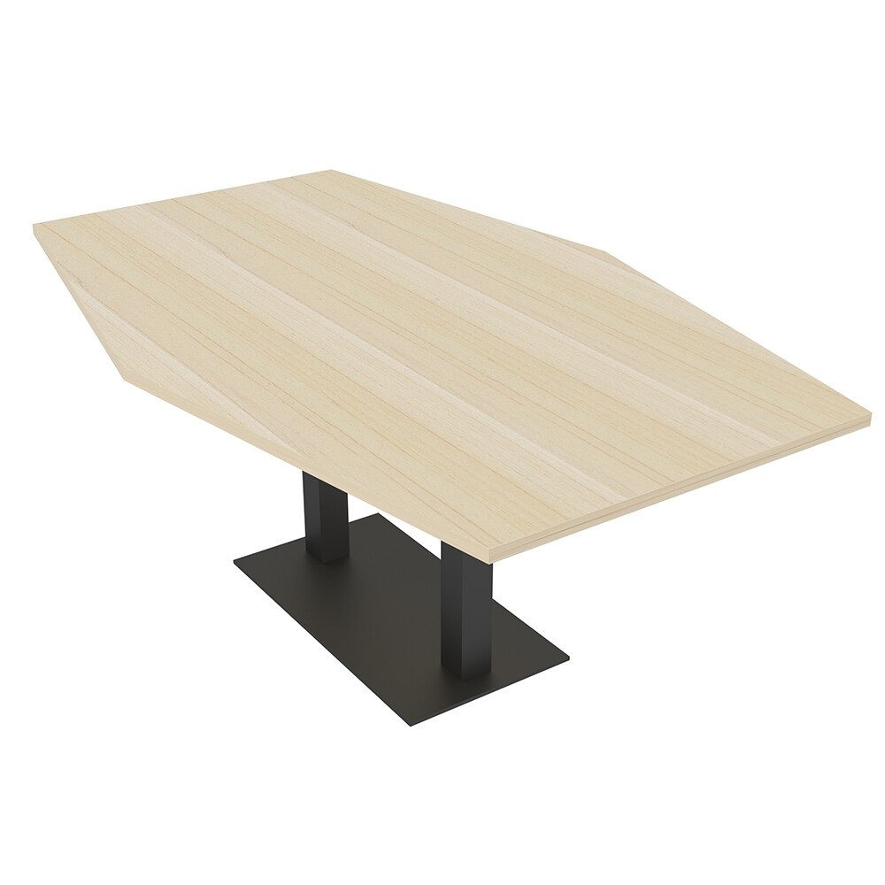 6 Person Hexagon Conference Table Square Metal Base Electric