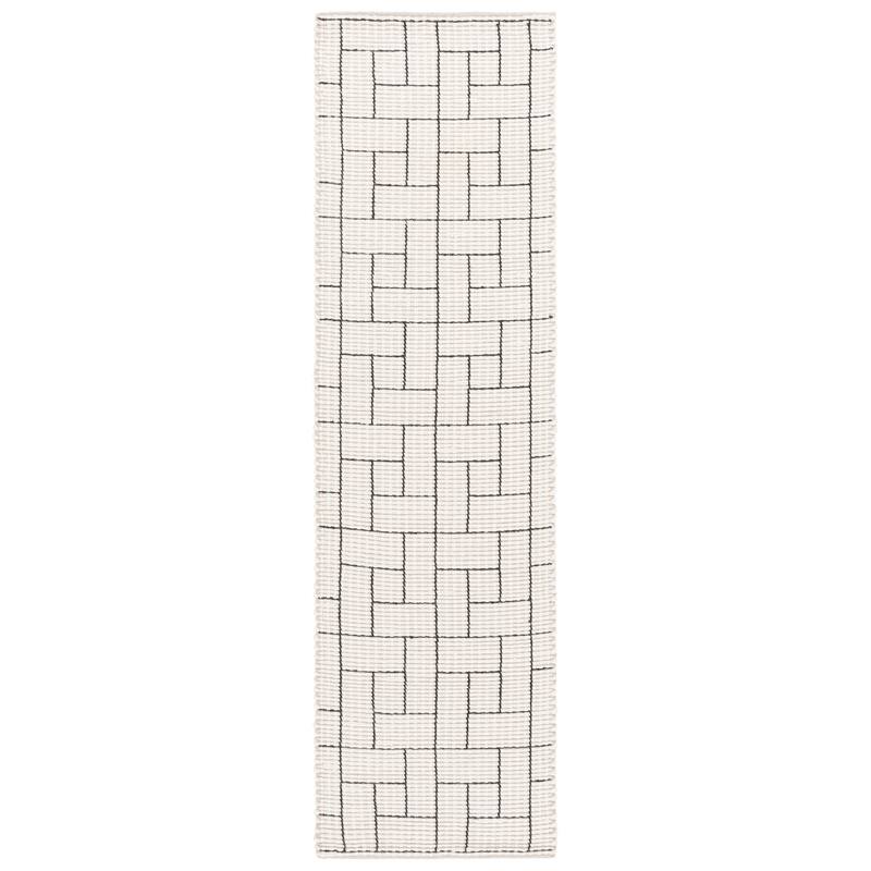 SAFAVIEH Hand-Loomed Natura Gauja Transitional Wool Rug - 2'3" x 8' Runner - Ivory/Black