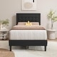 preview thumbnail 15 of 59, alazyhome Upholstered Platform Bed Frame with Button Tufting Headboard Black - Twin