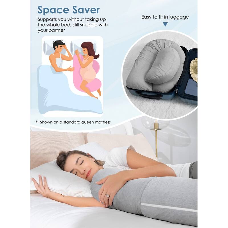 Pregnancy Pillows,Cooling Body Pillow for Pregnancy Sleeping, F Shaped Maternity Pillow for