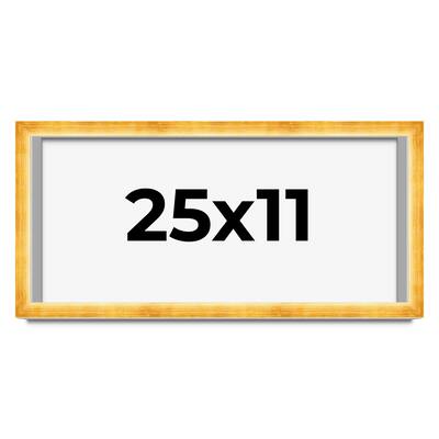 25x11 Shadow Box Frame Gold | 1.625 Inches Deep Real Wood Traditional