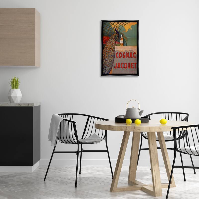 Stupell Vintage Cognac & Peacock Framed Floater Canvas Wall Art Design By Marcus Jules