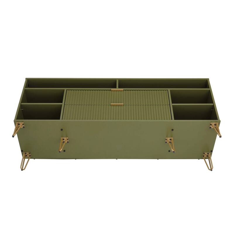 Manhattan Comfort Dumbo Mid-Century Modern TV Stand with 6 Shelves