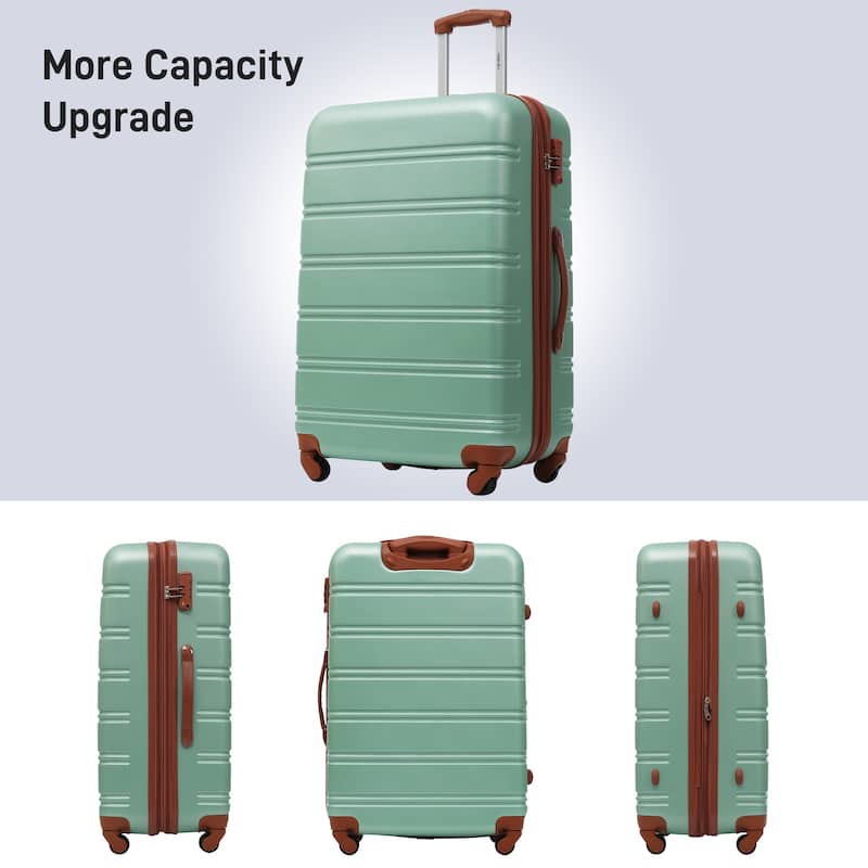 3 Piece Luggage Set Hardside Expandable Spinner Suitcase with TSA Lock Aluminum Handle 20" 24" 28"