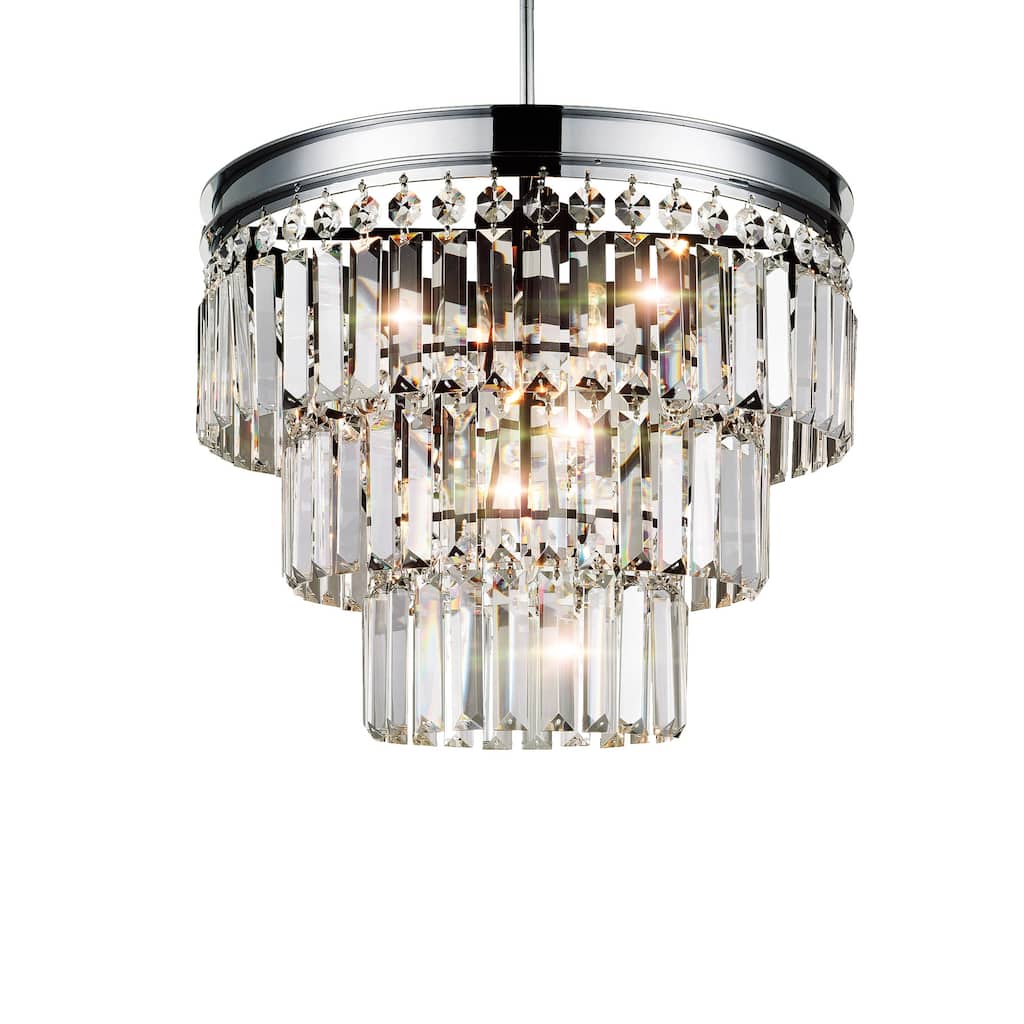 CWI Lighting Weiss 5 Light 18in Chrome Down Chandelier