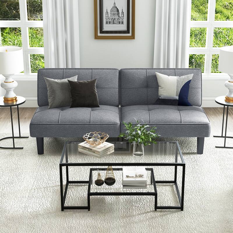Costway Convertible Folding Futon Sofa Bed with 6-Position Adjustable - See Details