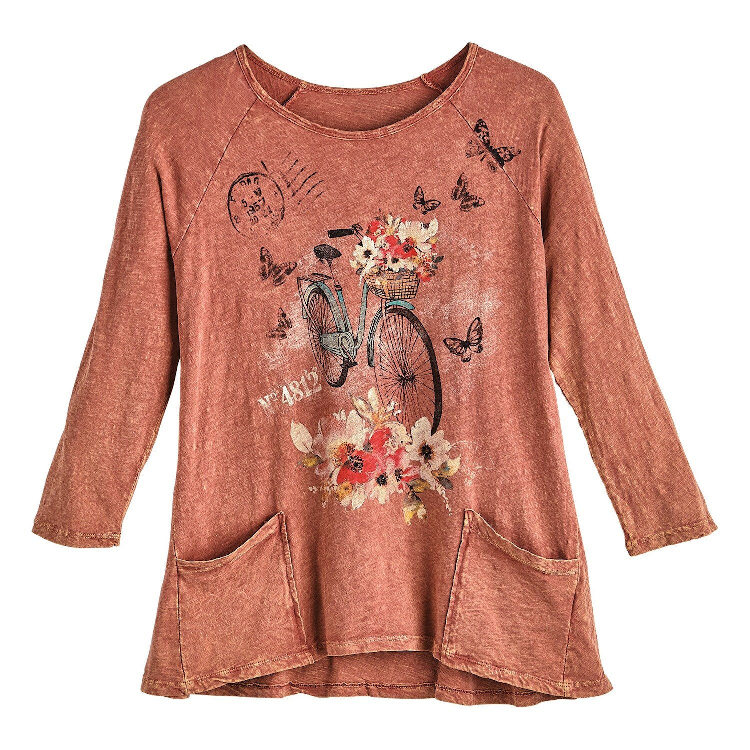 Shop Jess Jane Women S Vintage Bicycle Print Tunic Top Terra