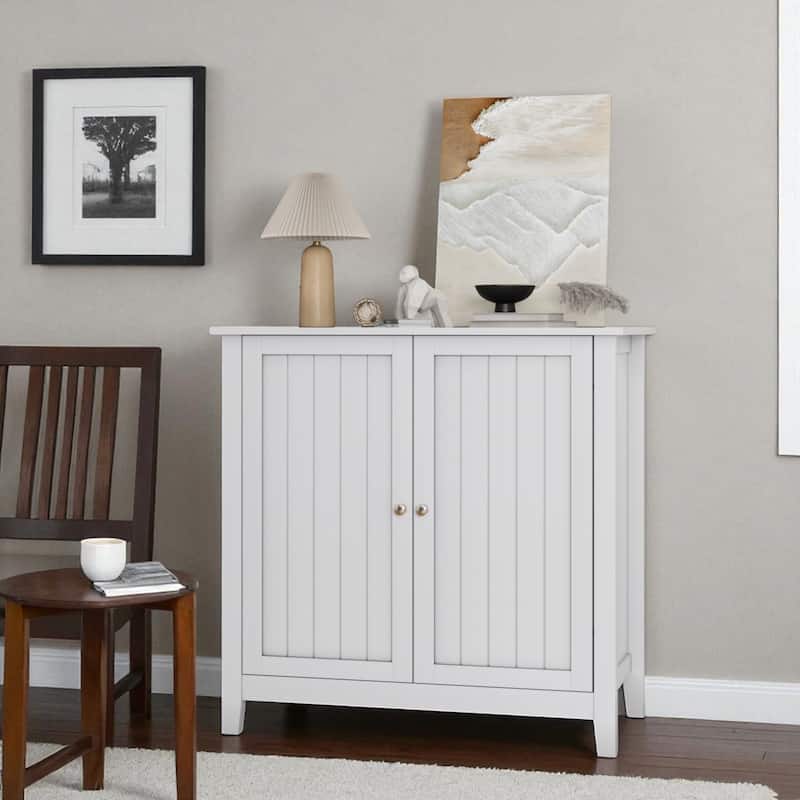 Double Door Storage Cabinet, Mid-Century Modern Buffet Cabinet with Shelves, Freestanding Organizer for Kitchen, Entryway