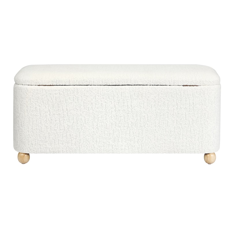 Adeco Storage Ottoman End of Bed Bedroom Entryway Bench