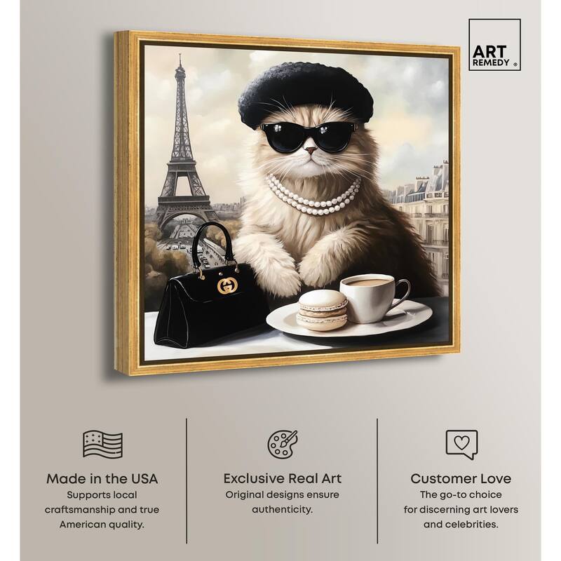 Cat in Paris Treats Canvas by Art Remedy