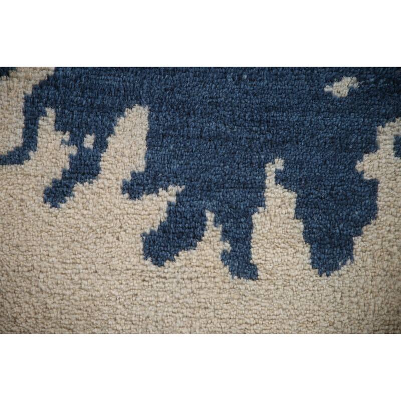Abstract Moroccan Indian Area Rug Hand-Knotted Wool Carpet - 4'11"x 7'9"