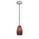 preview thumbnail 1 of 0, Access Lighting Champagne Steel Integrated LED Rod Pendant, Brown Stone Shade