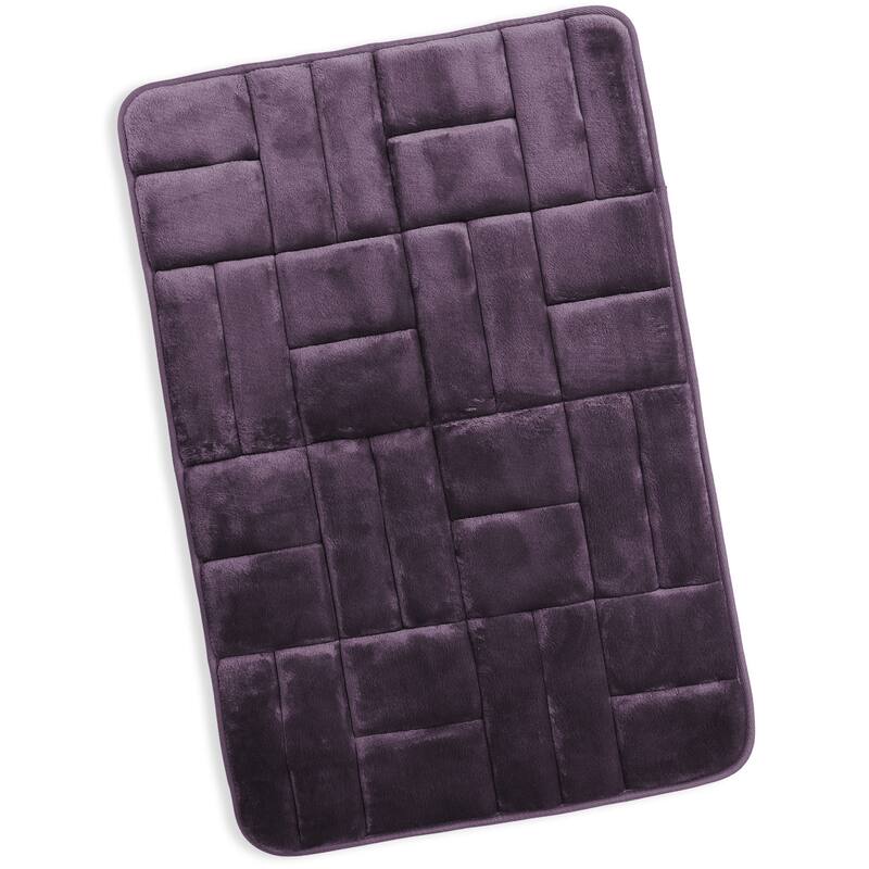 Clara Clark Ultra Soft Non Slip and Absorbent Bath Rug - Tiled Velvet Memory Foam Bath Mat