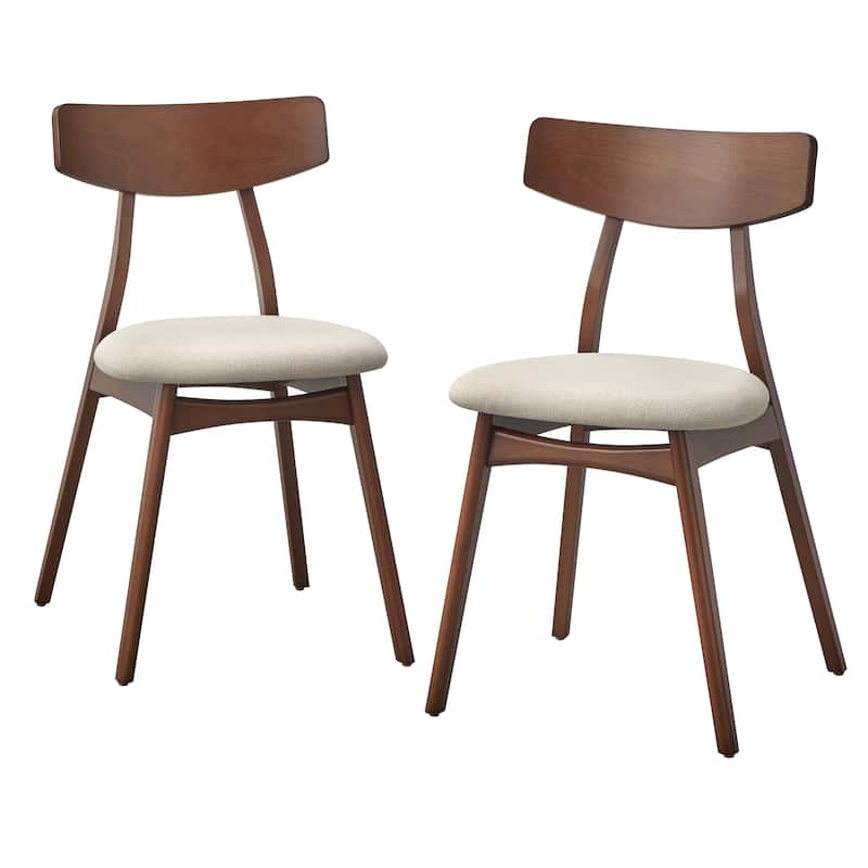 Simple Living Solid Beechwood Cadiz Dining Chairs (Set of 2) - Beige/Walnut