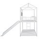 preview thumbnail 14 of 44, Elegant Twin Over Twin Kids Bed Metal Bunk Bed,Metal House Ded with Slide,Sturdy Frame and Guardrail