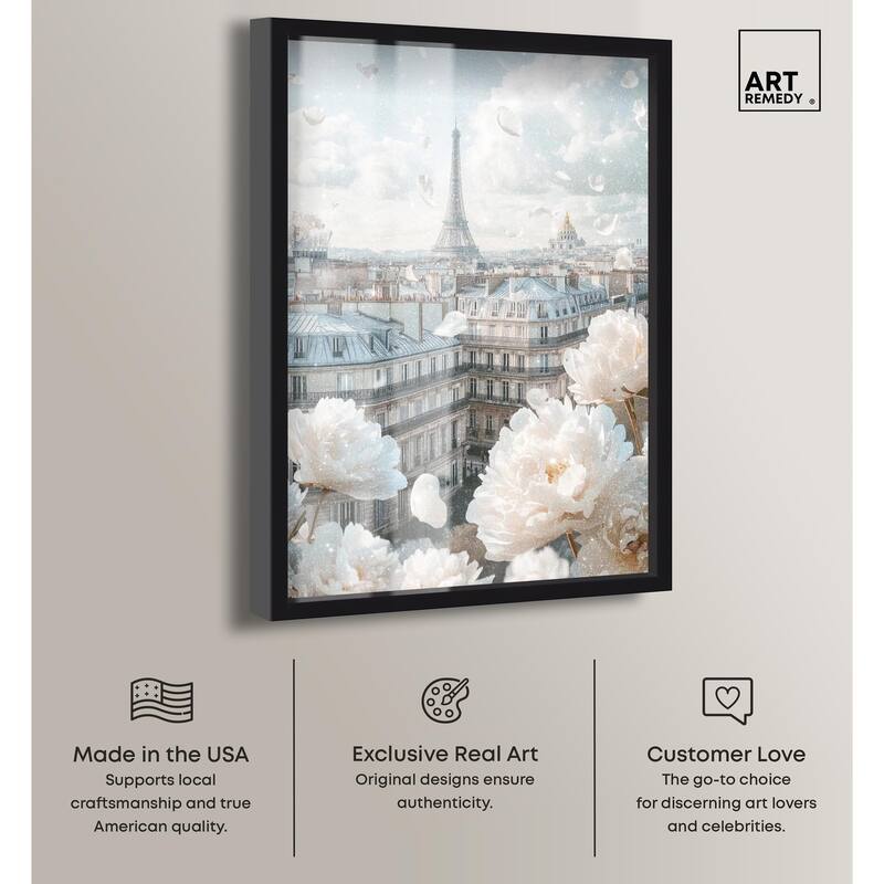 Peonies Over Paris Shadowbox by Art Remedy