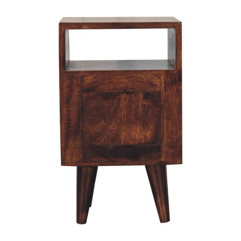 HomeRoots 20" Walnut Solid Wood Square Two Drawer Nightstand