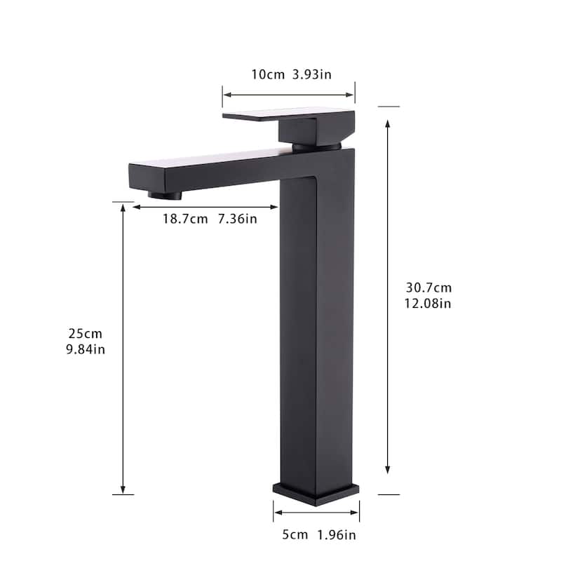 Single-Handle Matte Black Bathroom Sink Faucet