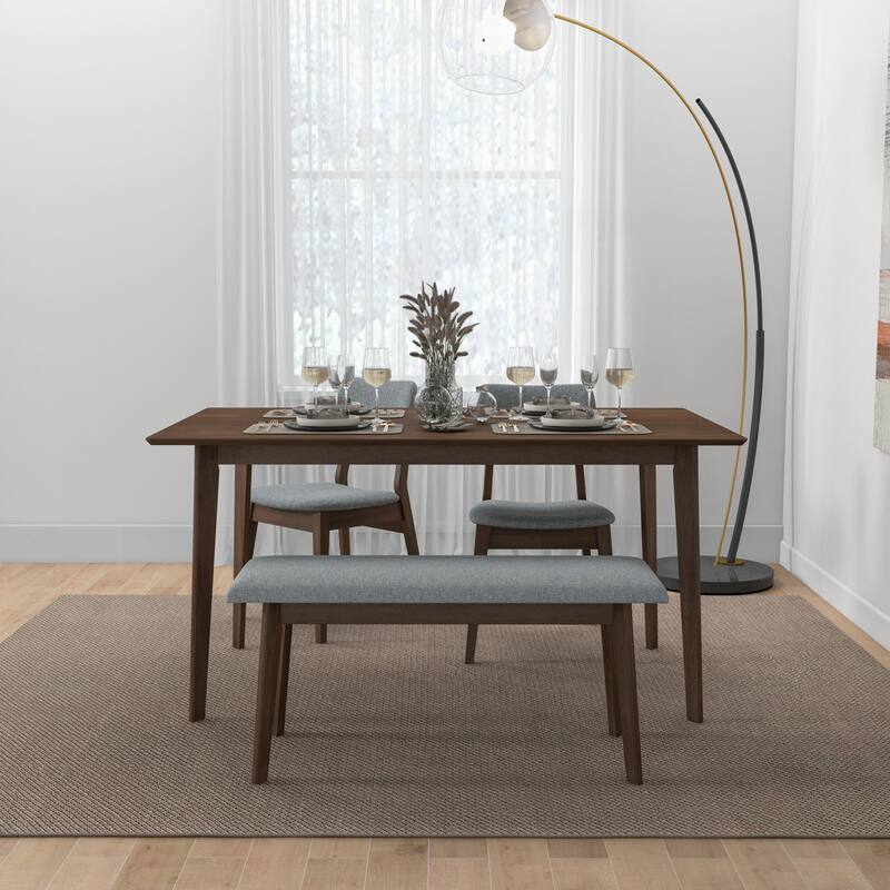 GDFStudio - Carlos Modern Fabric Upholstered Solid Wood Bench - 47.24"W